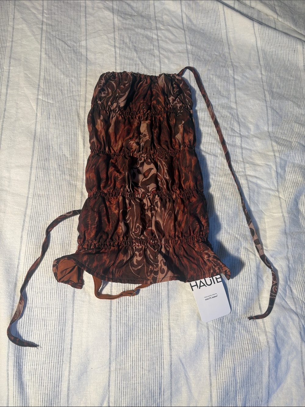 Rustic Brown Ruched Drawstring Women's shirt